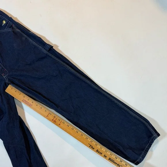 DICKIES Unisex Bib Overalls Blue Denim Workwear 30x30 Sm-Med - Picture 10 of 12